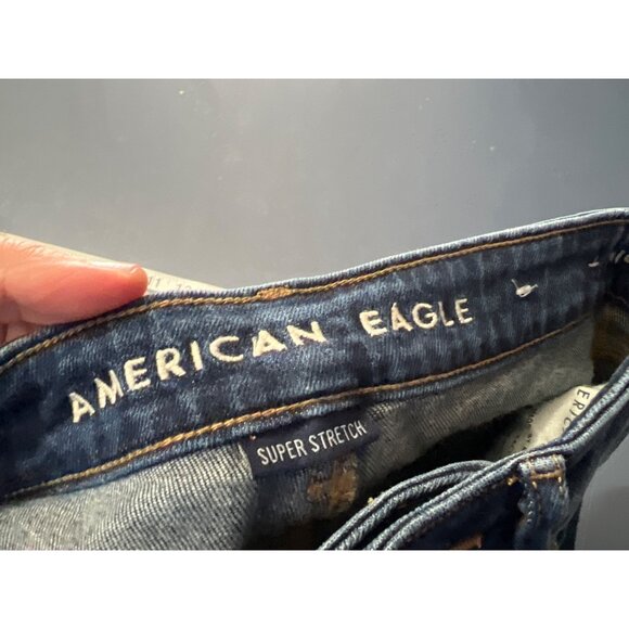 American Eagle Highest Rise Flare Jeans Super Stretch  Sz 0 - Picture 7 of 12